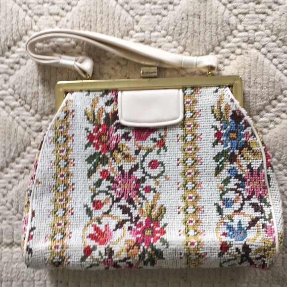 Needlepoint Floral Purse - Picture 1 of 3
